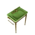 thumbnail image 3 of 28" Bathroom Console Sink, Wall-Mounted Green Ceramic Vanity Basin with 3 Pre-drilled Faucet Holes, Freestanding Stainless Steel Support Legs with Towel Bar, No Faucet, Gold Color, 3 of 5