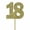 Gold, variant on Anniversary House Glitter 18th Cake Topper (Pack of 12)