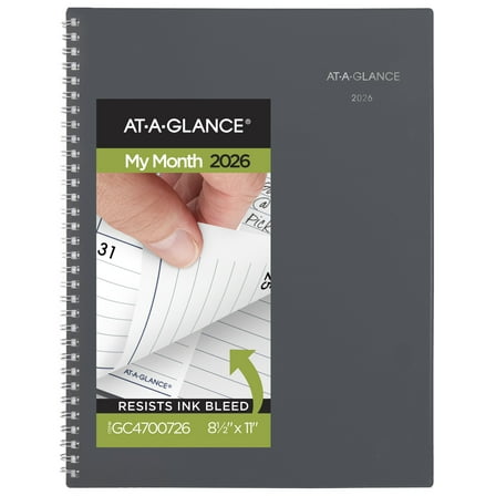 AT-A-GLANCE DayMinder 2026 Monthly Planner Gray Large 8 12 x 11 - Monthly