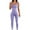 Purple, variant on Women Workout Seamless Jumpsuit Yoga Ribbed Bodycon One Piece Square Neck Leggings Romper Purple,S