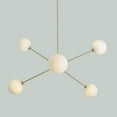 thumbnail image 4 of Six Globes Mid Century Style Sputnik Chandelier – Handcrafted Pendant Ceiling Light, Brass Frame Glass Globe Design Light Fixture, 4 of 4