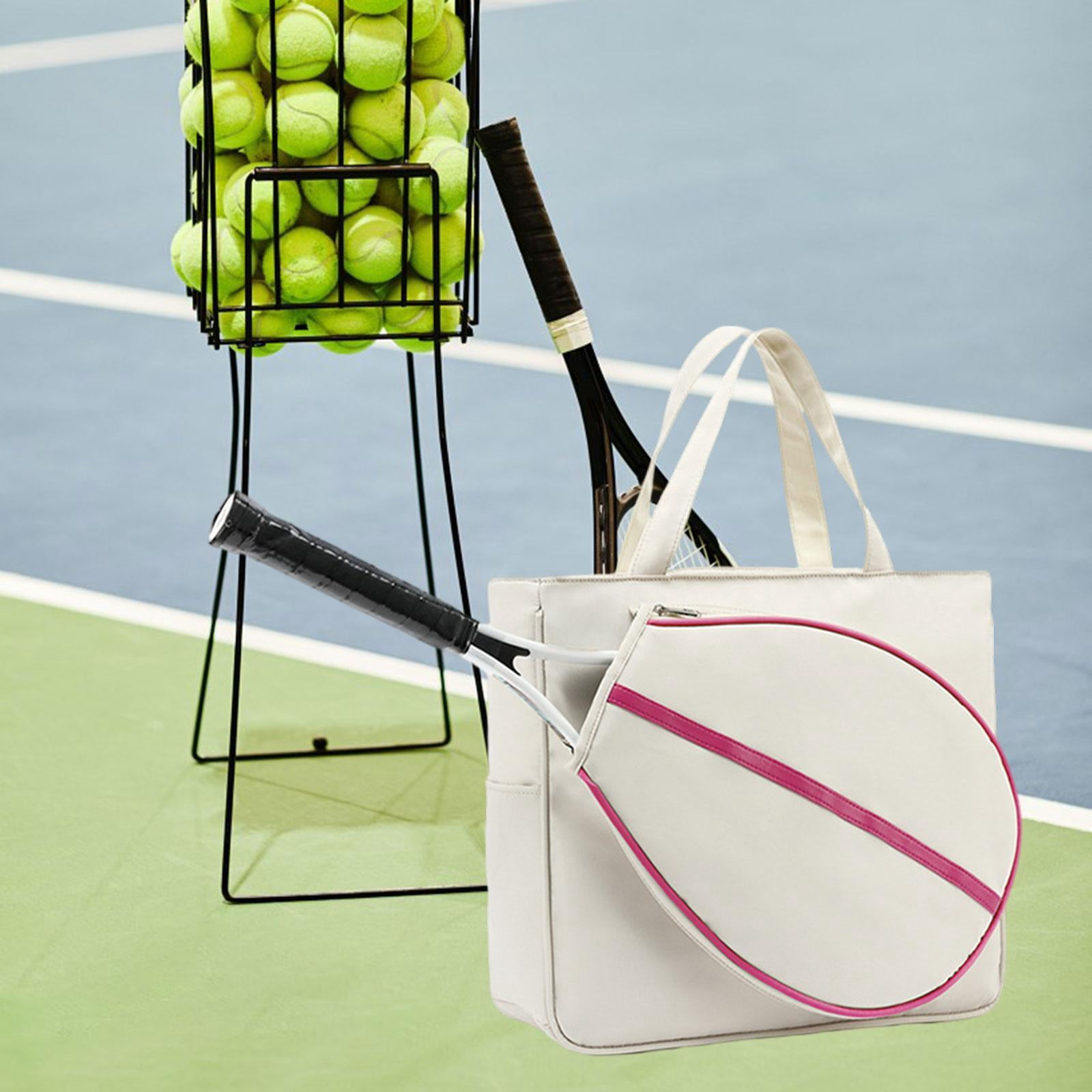 Baoblaze Tennis Tote Bag Fitness Large Detachable Racquet Cover Duffle Bag Racket Bag white