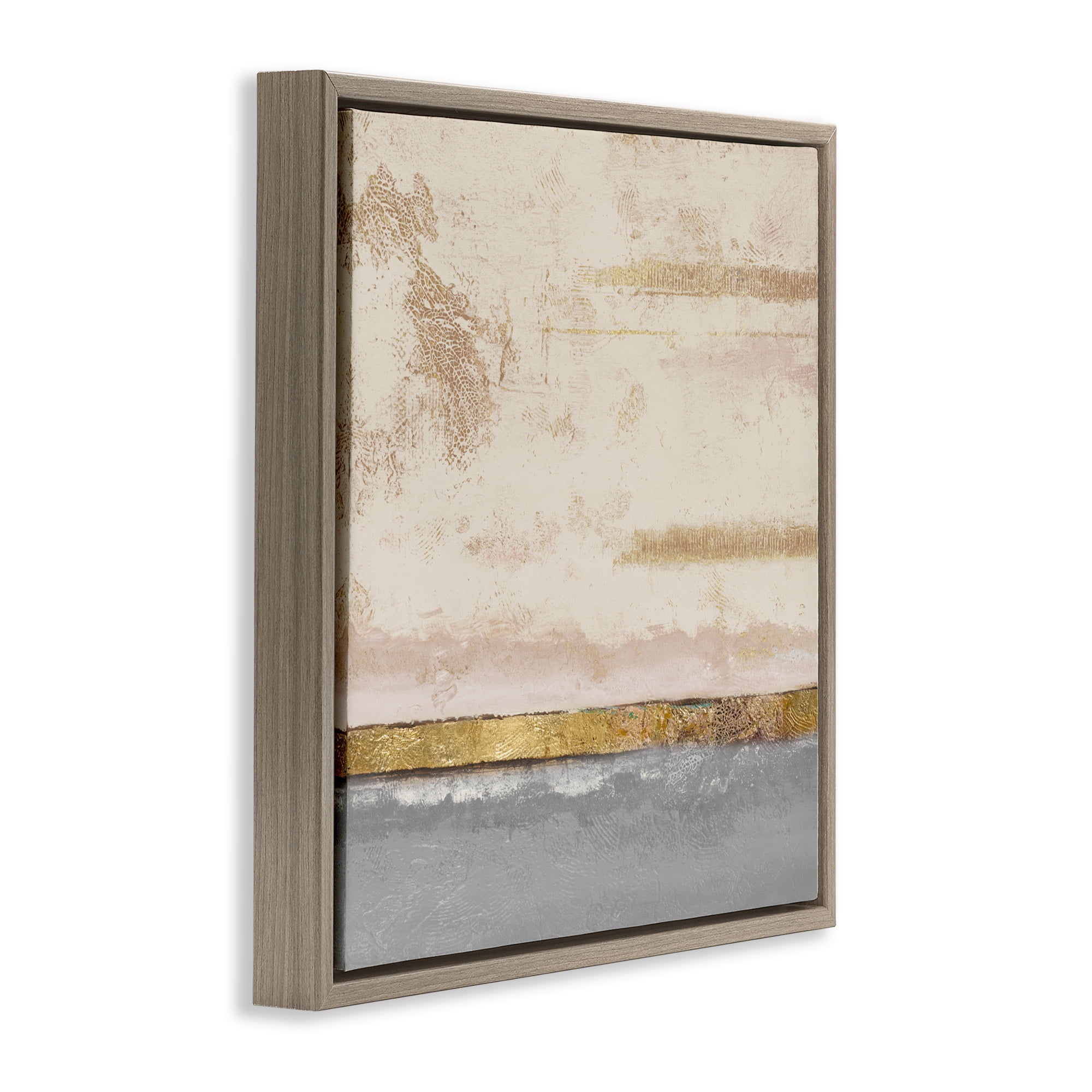 Stupell Industries Soft Sea Abstract Brown Framed Floater Canvas Wall Art, design by Patricia Pinto