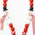 thumbnail image 4 of Christmas Wood Bead Garland with Tassels Snowman Prayer Beads Wall Hanging Decor Farmhouse Tiered Tray Holiday Decorations, 4 of 9