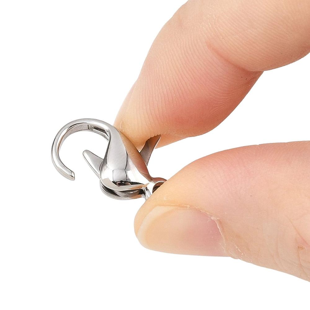 Resistant 316 Surgical Stainless Steel Lobster Claw Clasps Stainless Steel Color 19x12mm Hole: 2mm DIY