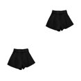 thumbnail image 4 of Qarigey Pantalones cortos casuales Ropa de mujer Pantalones sueltos Superficie lisa Estilo simple Diseño elegante Traje de verano Exquisito Negro METRO 2Conjunto, 4 of 6