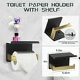thumbnail image 4 of 7-Piece Bathroom Set - Black & Gold Accessories Set - Square Towel Bar 2x23'', Hand Towel Rack, Toilet Paper Holder, 3x Towel Hook, Bathroom Hardware, 4 of 12