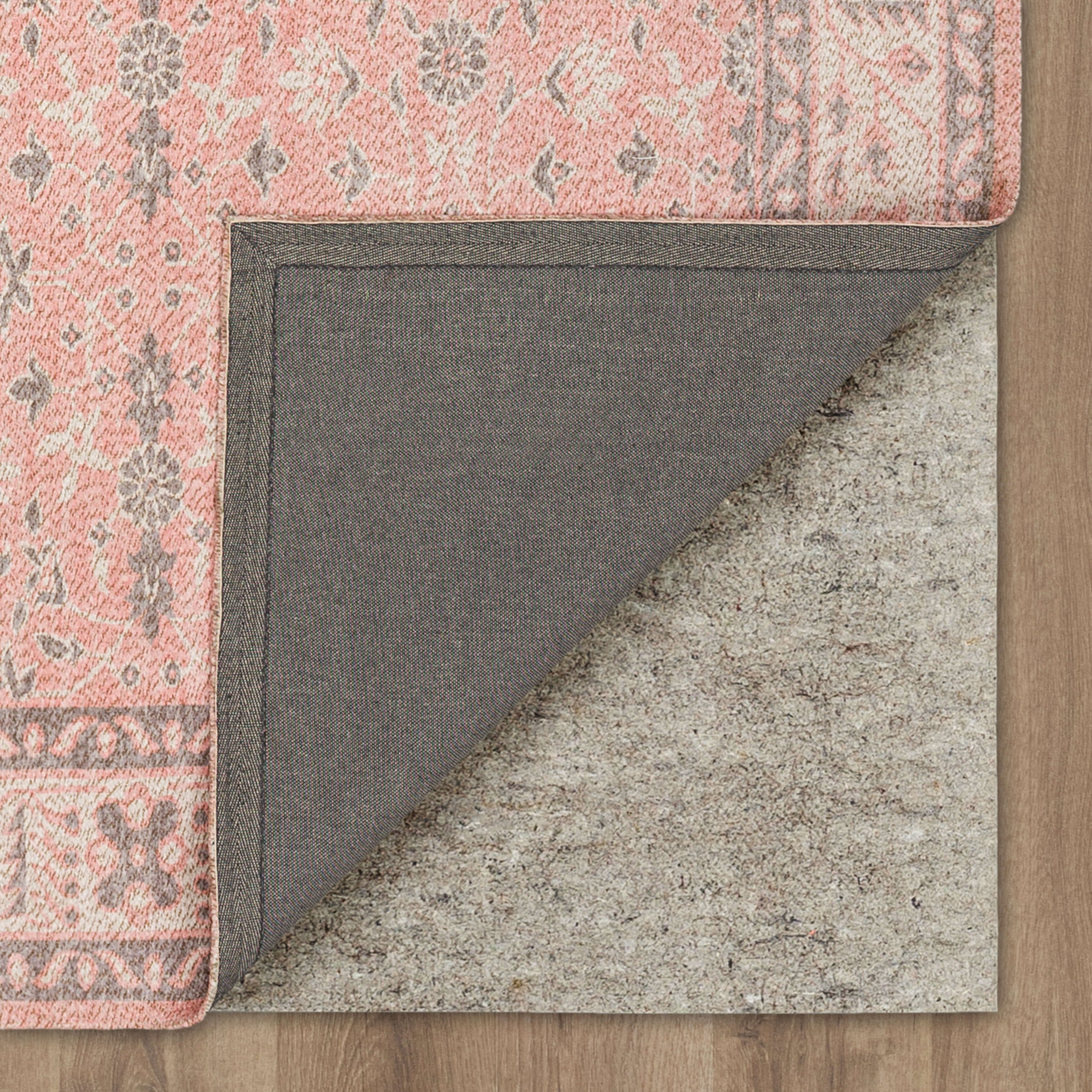 Mainstays Zula Jardin Low Pile Stain/Fade Resistant Polyester Indoor Area Rug, Pink, 8' x 10'