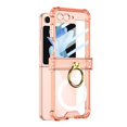 thumbnail image 1 of TPU+PC Material Phone Case For Samsung Z Flip5 With Cushion And Rotating Ring Stand Transparent Design, 1 of 6