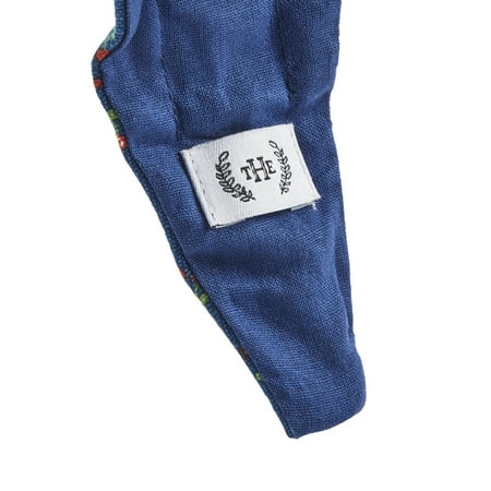 The Home Edit Knotted Cherry Print Canvas Headband, Navy Blue