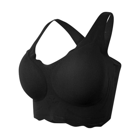 

QWERTYU Seamless Underwire Plunge Bras for Women Underwire Full Coverage Bra Black 3X-Large