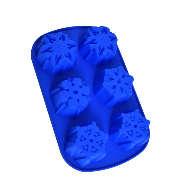 Matsuzay 6 moldes para hornear de silicona azul, patrón de copos de nieve, puede hacer pastel, chocolate DIY, gelatina, jabón hecho a mano, , Herramientas y accesorios para hornear