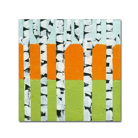 Trademark Fine Art "Seasonal Birches - Spring" Canvas Art by Michelle Calkins