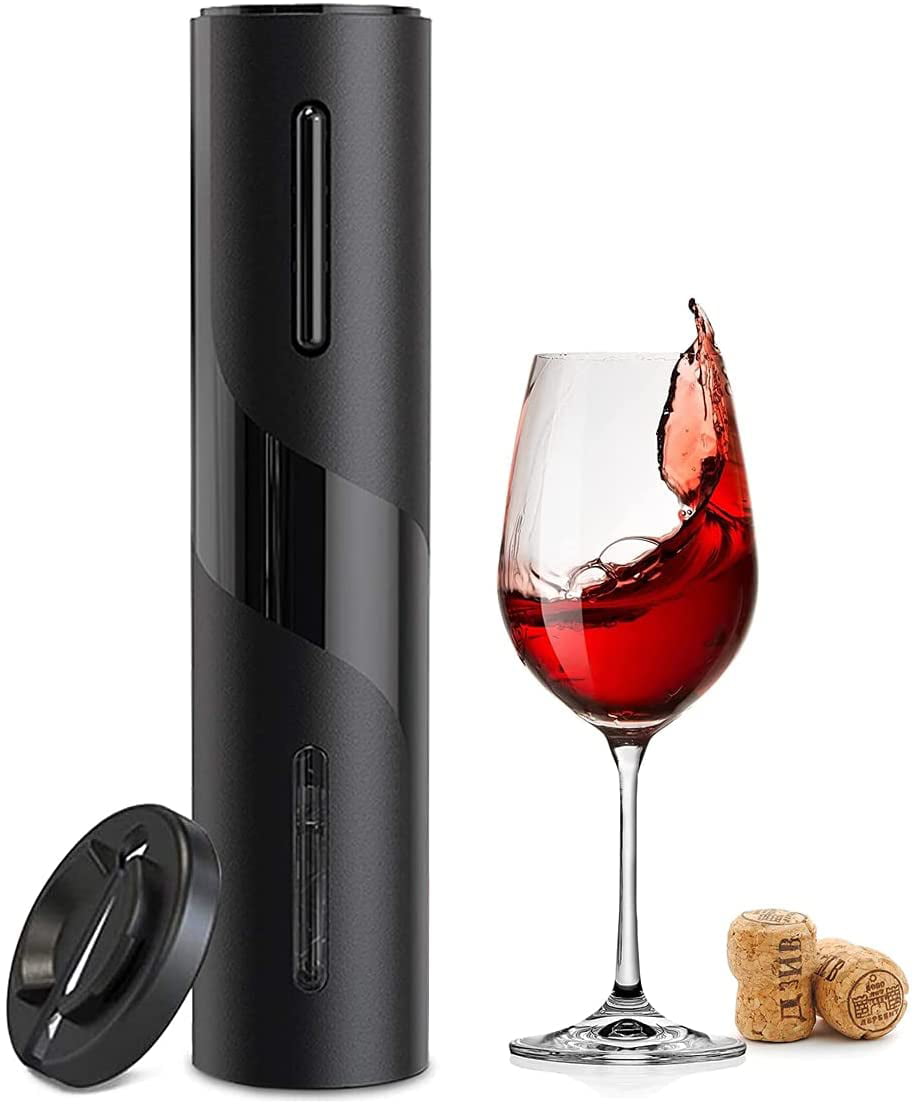 Wine Bottle Openers with Foil Cutter,Electric Corkscrew Wine Cork Remover is The Best Gift for Wine Lovers ABS Black Electric Wine Opener ,Can Open Your Wine Quickly and Safely Wine Accessories 