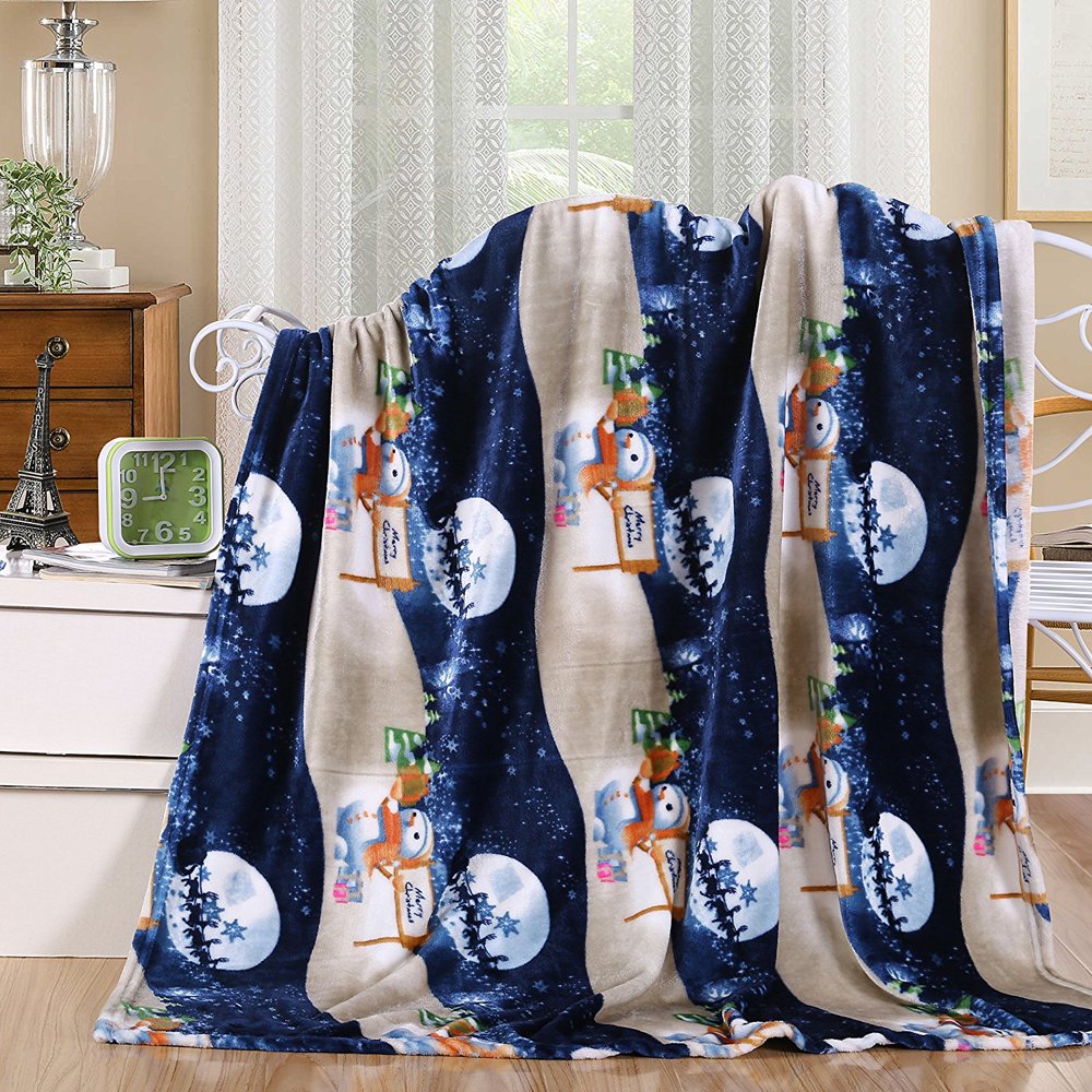 Polar Snowman Ultra Plush Fleece Christmas Throw Blanket ...