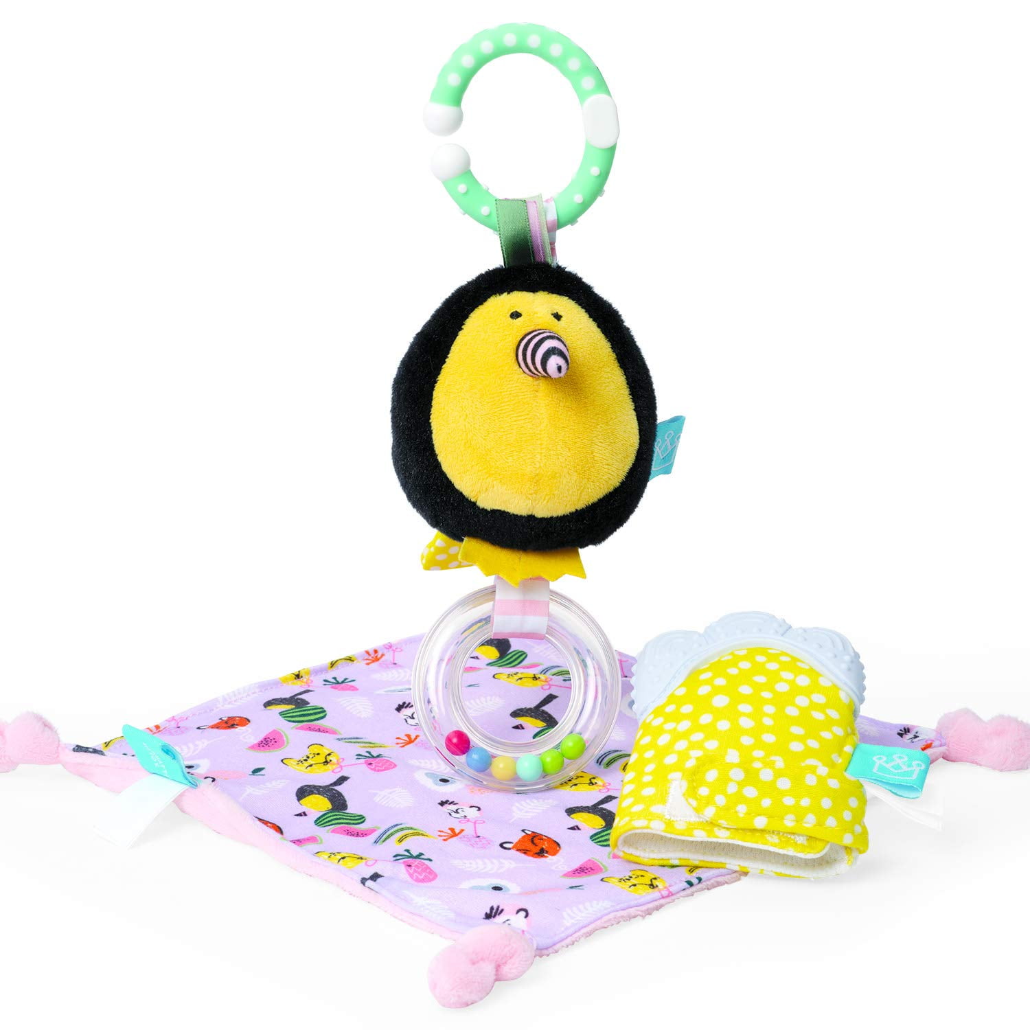 Manhattan Toy Fruity Paws Teether Mitt & Blankie Gift Set for Babies