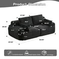 thumbnail image 2 of SEENYOO 84.25" Lounge Sofa, Living Room Couch; Memory Foam Compressed Sofa, 2-Seater Cloud Sectional, Extra Deep Loveseat, Corduroy, No Assembly, Black, 2 of 13