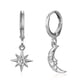 thumbnail image 3 of Pendientes con hebilla para la oreja con personalidad, temperamento, estrella, luna, asimétricos, de un solo diamante, estilo europeo y estadounidense, 3 of 5