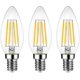 thumbnail image 1 of 3Pack E14 Dimmable Warm White 600lm 6W LED Bulbs Replaces 60W LED Candle Bulb,2700K Vintage Energy Saving, 1 of 3