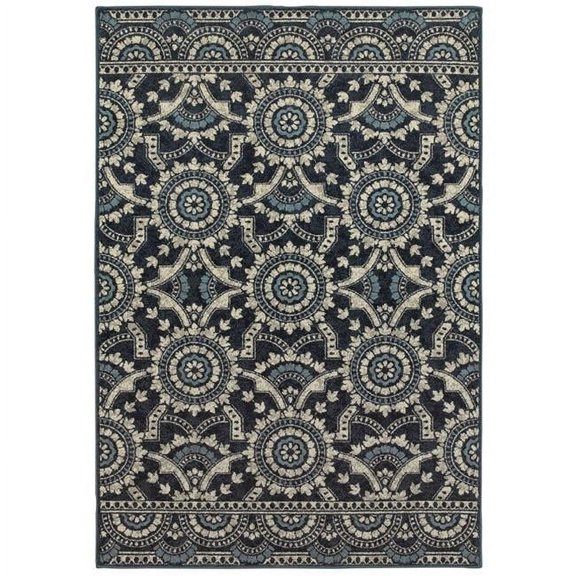 Oriental Weavers Linden 7842A Navy, Green 1'10" x 3' Rug