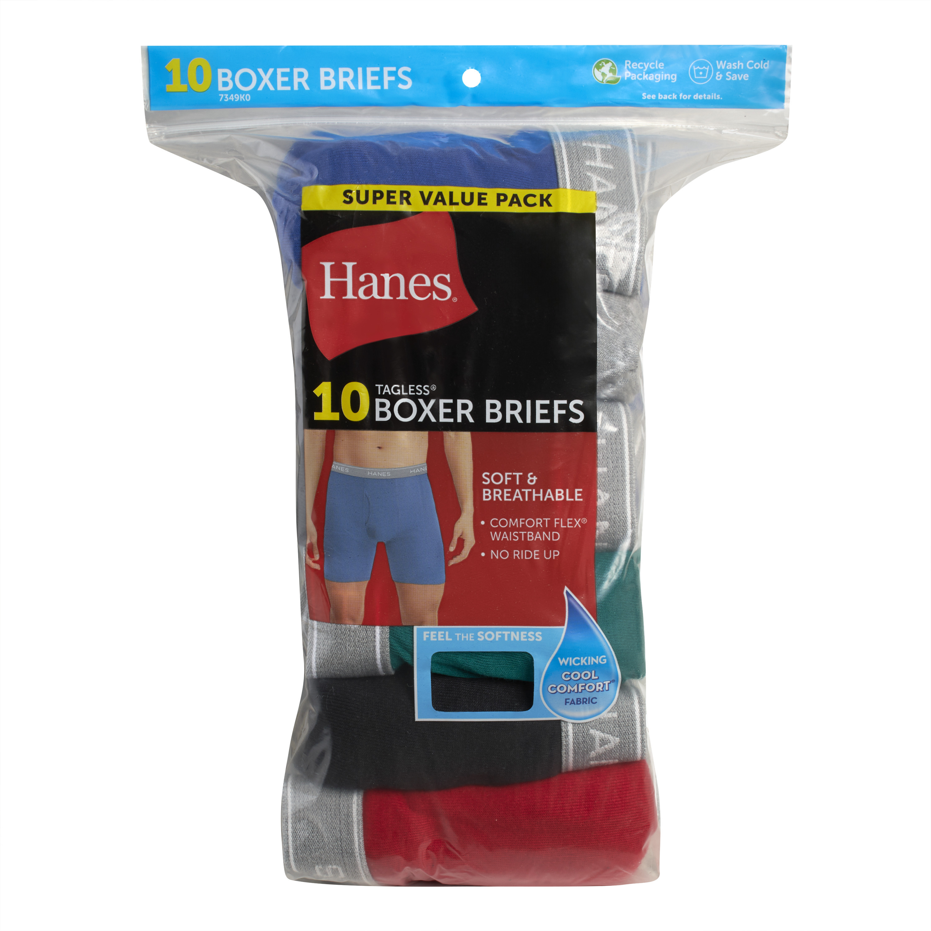 Hanes Men's Super Value Pack Assorted Boxer Briefs, 10 Pack - image 2 of 9