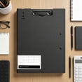 thumbnail image 6 of Clipboard Folder, A4 Foldable Clipboard with Horizontal and Vertical Double Metal Clips, Foldable Binder Clipboards with Pen Holder, File Cover Work Folder Clipboards, Black, 6 of 6