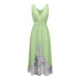 thumbnail image 4 of XIAONU Gradient Floral Maxi Dress for Women Sleeveless V Neck Waistband Chiffon Elegant Wedding Guest, 4 of 4