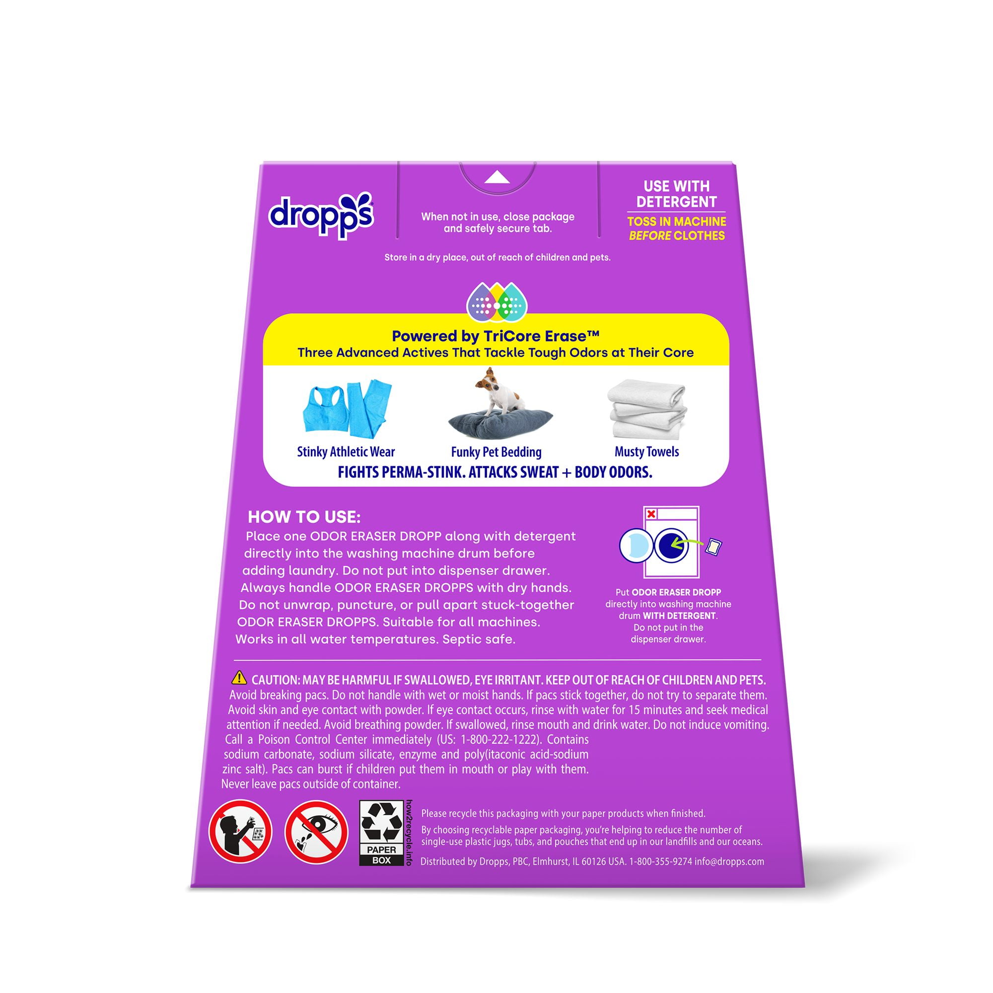 Dropps Odor Eraser Laundry Additive Pods for Odor Control, 23 Count