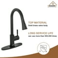 thumbnail image 4 of CASAINC Single-Handle High Arc Kitchen Sink Faucet with Pull Down Sprayer in Matte Black, 4 of 4