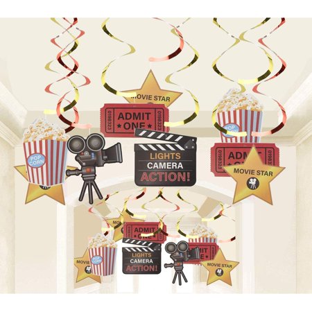 30 Count Swirl Decorations Movie Night Decorbirthday Party