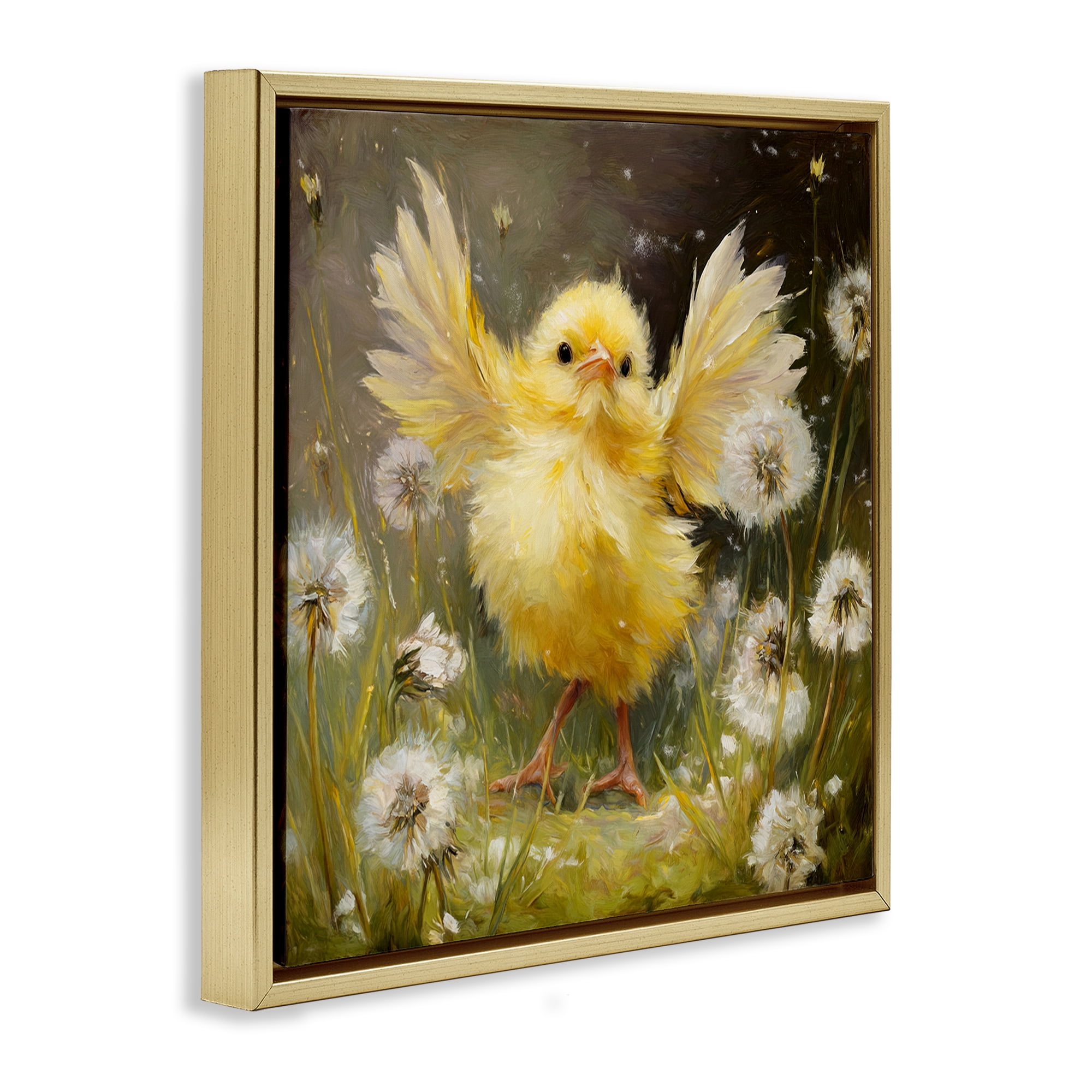 Stupell Industries Free As A Peep Chick Gold Framed Floater Canvas Wall Art, design by Tina LeCour