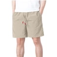 thumbnail image 3 of DDAPJ pyju Mens Sweat Shorts Elastic Waist Lightweight Summer Casual Beach Vacation Short Drawstring Running Shorts with Pockets Beige XXXXL, 3 of 8