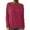 Red, variant on Women's Boat Neck Pullover Sweatshirt Long Sleeve Casual Loose Fit Hoodless Top Comfortable Daily Wear Basic,Size:L