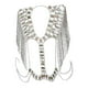 thumbnail image 4 of Collar de cadena para el cuerpo con borlas de cristal a la moda, arnés de bikini Schm Plata, 4 of 8