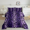 thumbnail image 2 of Erosebridal Purple Leopard Print Bedding Comforter Set, Gradient Cheetah Print Duvet Insert, Reversible 2pcs, 2 of 7