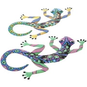 2pcs Iron Gecko Statue Outdoor Garden Crafts Decorative Pendants Gecko Shape Ornament