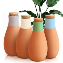 4 Pcs Ollas Terracotta Watering Pots Large, Self Watering Planter Insert Olla Watering System for 1-Week Easy to Refill, Clay Plant Watering Globes for Outdoor & Indoor Plants