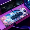 thumbnail image 2 of Japanese Cherry Blossom Desk Mat Anime Gaming Mouse Pad Large Desk Pad for Desk Computer Pc Laptop Office Decor, Mouse Keyboard Pad Stitched Edges Non-Slip Rubber Mat Desk Pad, 31.5x11.8 in, 2 of 7