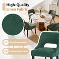 thumbnail image 4 of Wooden Dining Chairs Set of 4, Modern Upholstered Fabric Side Chairs with Cutout Backrest and Wood Legs, Kitchen Dining Room, Green with Black Legs, 4 of 6