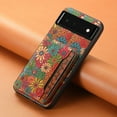 thumbnail image 6 of for Google Pixel 6a Luxury Premium PU Leather + TPU Case with 3 Card Slots, Kickstand Back Case Floral Pattern Skin-Friendly Shock-resistance Cover for Google Pixel 6a, Spring, 6 of 6