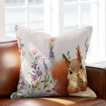 thumbnail image 2 of Cute Squirrel Throw Pillow Cover Vintage Purple Pink Flower Leaf Pine Cone Cotton Linen Cushion Cover Throw Pillow Case with Invisible Zipper for Couch Sofa Bed Chair Car 26x26 Inch, 2 of 12
