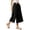 AA-Black, variant on Women's Linen Culottes Wide Leg Flowy Capri Pants Casual Drawstring Summer Lace Capris with Pockets Watermelon Red S