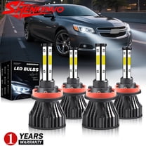4-Side H9 H11 High/Low Beam LED Headlight Bulbs for Chevrolet Impala Limited 2014-2016 6000K White,4pc