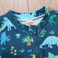 thumbnail image 4 of NIEWTR Toddler Baby Boy Swimsuit Kids Rash Guard Short Sleeve One Piece Bathing Suit Swimwear(Dark Blue,12-18 Months), 4 of 7