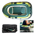 thumbnail image 3 of Bote inflable de remos para tres personas, de PVC verde, para pesca, buceo a la deriva, 3 of 8