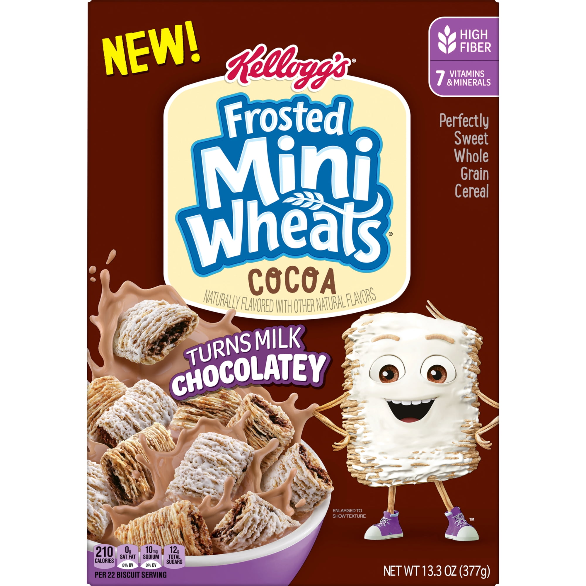 Kellogg's Frosted Mini Wheats Cocoa Breakfast Cereal, 13.3 oz Box