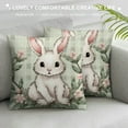 thumbnail image 3 of COMIO  Happy Easter Buffalo Plaid Rabbit Pink Throw Pillow Cover,  Eucalyptus Leaves Hello Spring Cushion Case Decoration for Sofa Couch Set of, 3 of 5