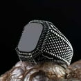 thumbnail image 5 of Sunjoy Tech Fashion Ring Comfortable Shining Luxurious Trendy Personality Decorate Alloy Inlaid Black Gem Ring Gift, 5 of 8