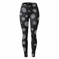 thumbnail image 4 of Leggings for Women Tummy Control Autumn Winter Christmas Pattern High Waist Floral Printed Women's Yoga Pants,Grey,L, 4 of 5