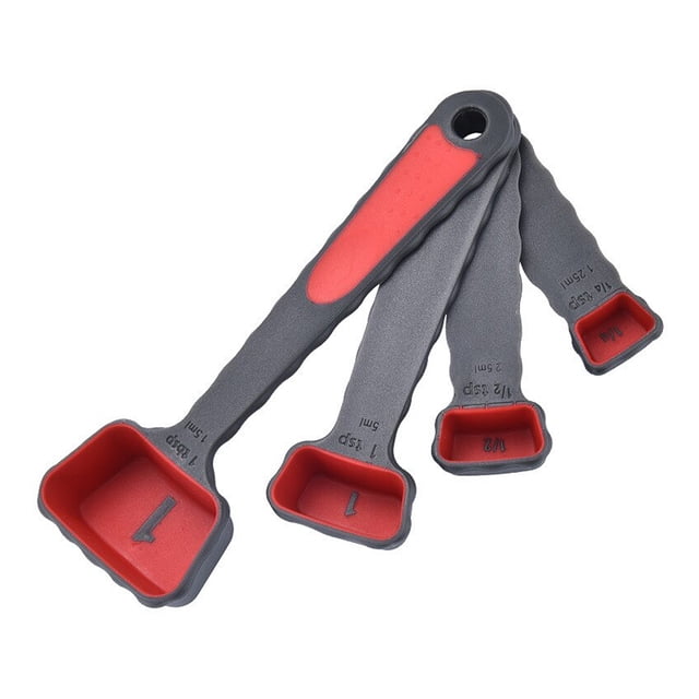Wosthever Juego de 4 cucharas medidoras para comedor, restaurante, cocina, cucharas con escala Herramientas y accesorios para hornear